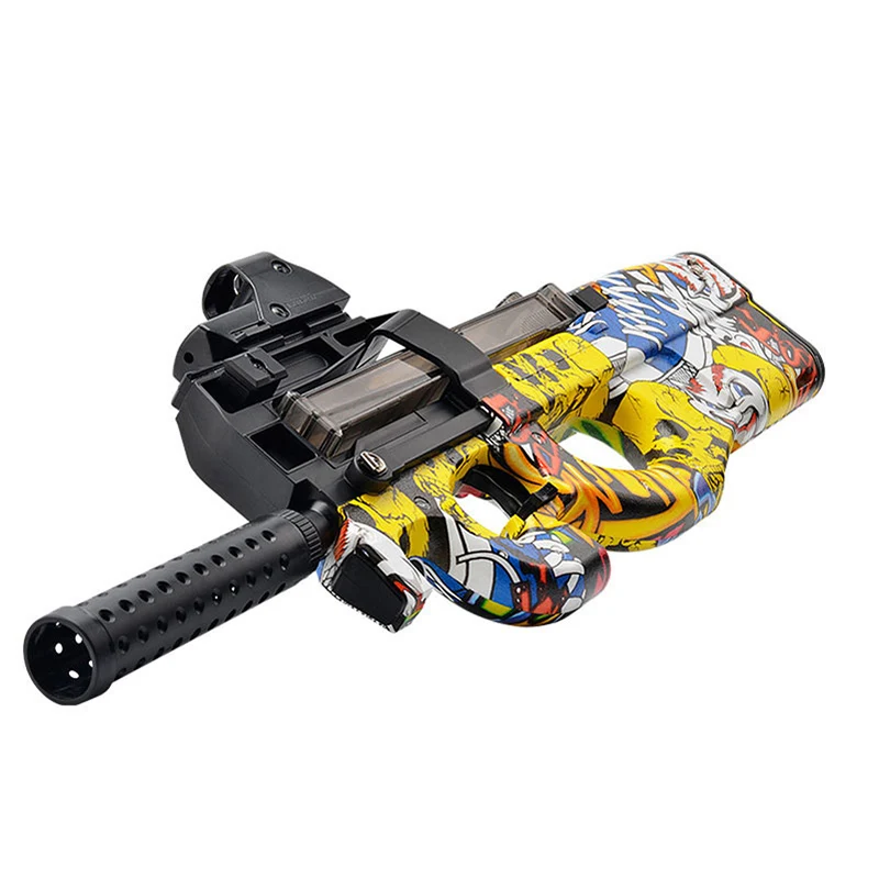 multicolor P90 электрический игрушечный пистолет Пейнтбол живой CS штурмовой Бекас оружие мягкая вода пуля пистолет с пулями для мальчика оружие игрушечный пистолет - Цвет: multicolor