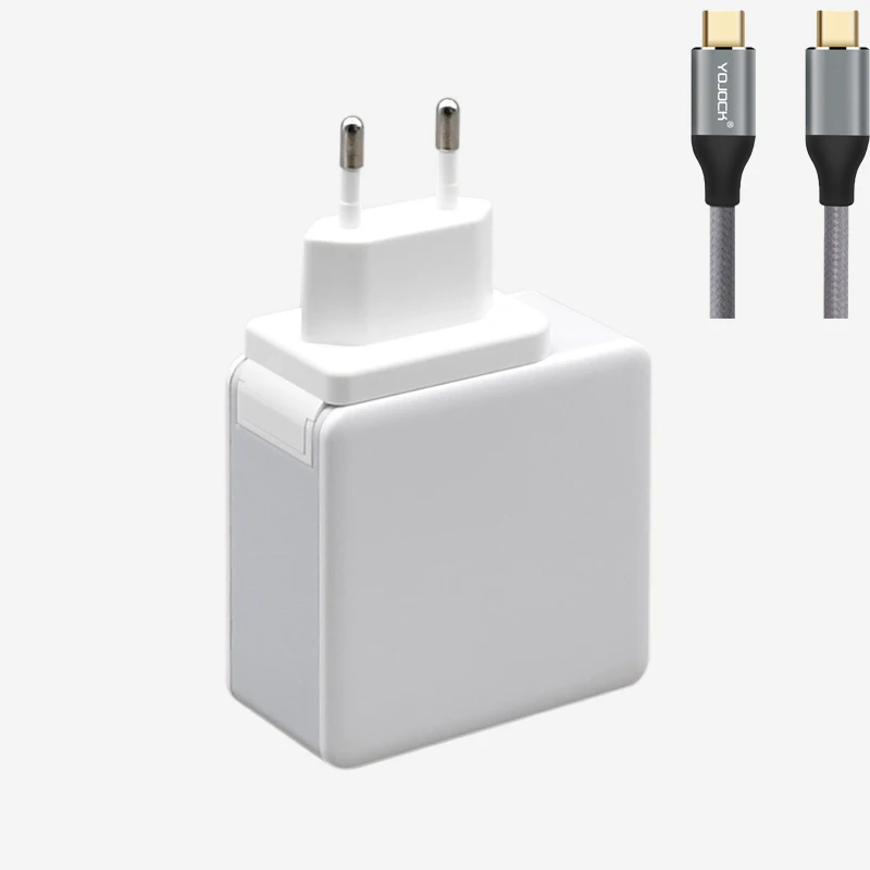 WHITE EU Настенное зарядное устройство usb type-C с питанием для IPhone X Macbook Pro PD с кабелем USB C 1,8 м - Тип штекера: WHITE EU