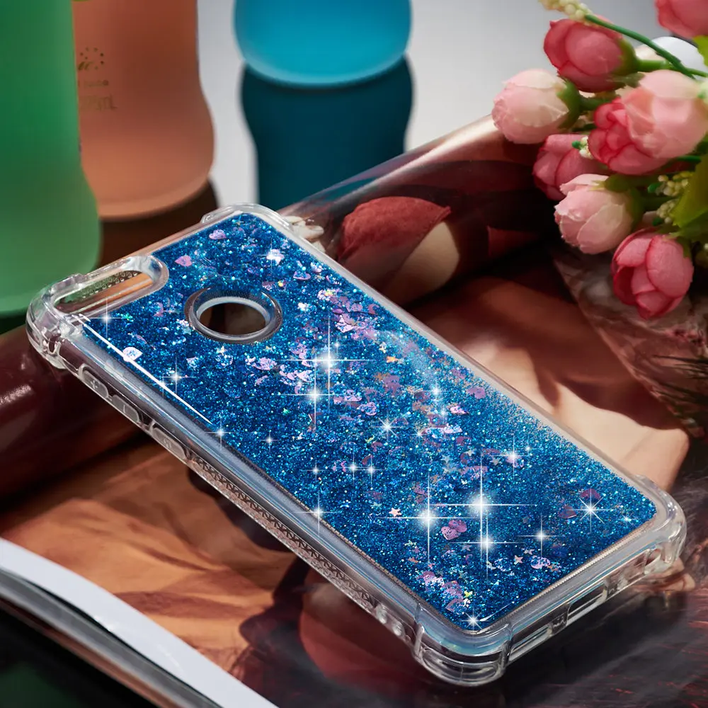 Блестящий чехол со звездами для huawei P Smart FIG LX1 LX2, мягкий чехол из ТПУ с динамическим жидким зыбучим песком для huawei PSmart FIG-LX1 FIG-LX2