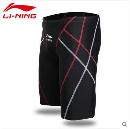 Черный LI-NING, новинка, профессиональные мужские конкурентоспособные плавки, одежда для плавания, мужские брендовые одноцветные шорты, купальный костюм, мужские Гидрошорты для плавания - Цвет: Черный
