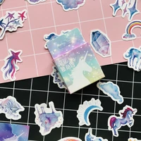 46pcspack mysterious lucky unicorn paper stickers notebook bottle diy adhesive decor kid gift stick label stationery