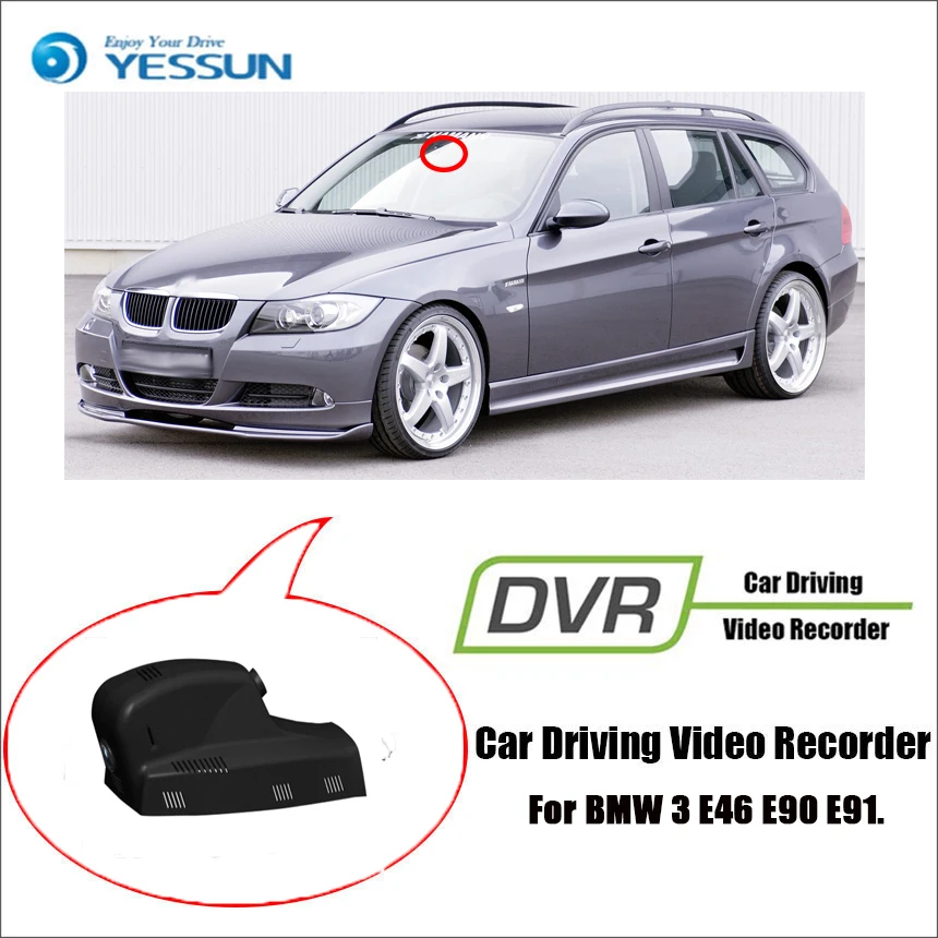 YESSUN для BMW 3 E46 E90 E91 Автомобильный видеорегистратор Мини Wifi della Novatek 96658 Передняя
