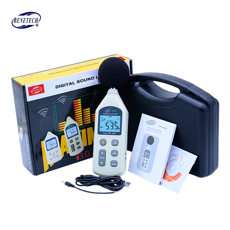 Цифровой измеритель уровня звука BENETECH GM1356 USB тестер шума 30 130 дБ A/C