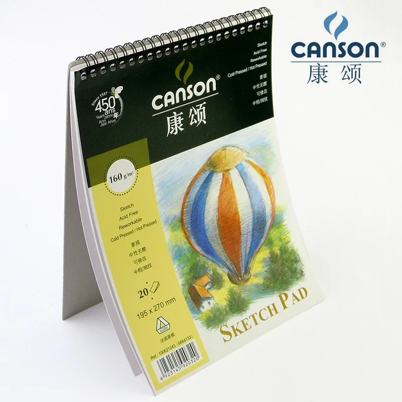 Canson 8K Artisit Sketch Book 16K бумага для рисования 20 листов пустая спиральная тетрадь для рисования цветным карандашом товары для рукоделия