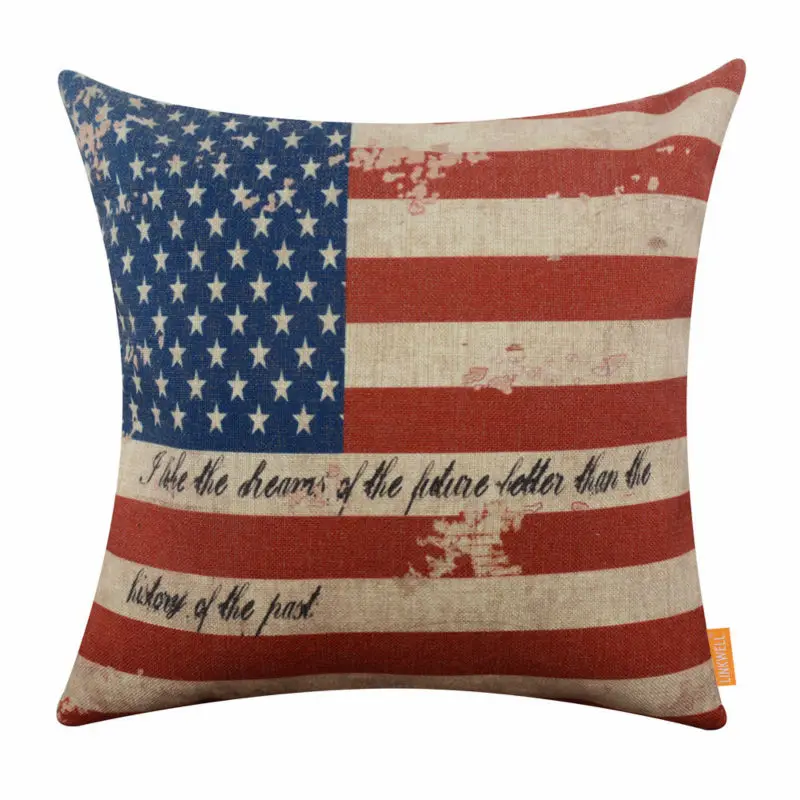 

Декоративный чехол LINKWELL для подушки, Американский национальный флаг, США, красная полоса 45х45см, домашний декор, чехол для подушки