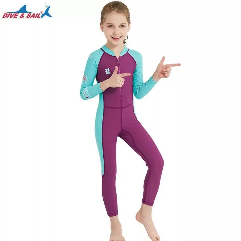 Детские гидрокостюмы с длинным рукавом костюмы для дайвинга мальчиков и девочек
