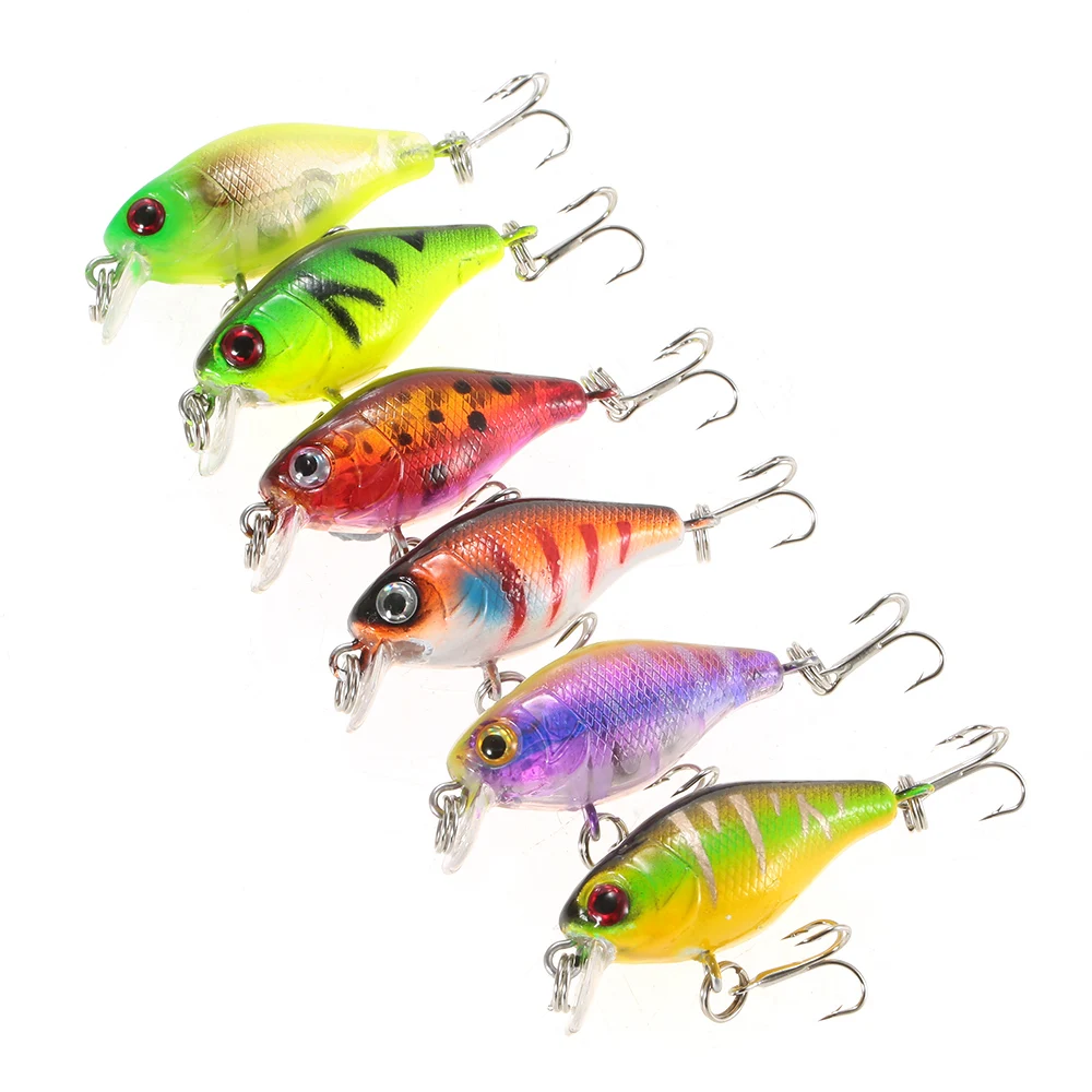 Lixada 6 шт. Дайвинг Crankbait рыболовные приманки 4 г 43 мм 0 3 м искусственная приманка