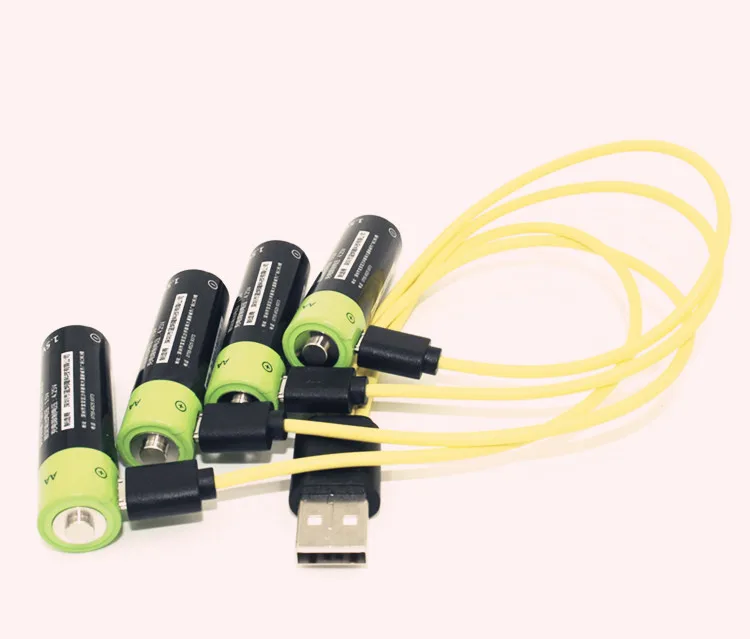 

Cncool NEW battery ! 8pcs ZNTER 1.5V AA 1250MAH li-polymer lithium li-ion rechargeable battery with USB charging line