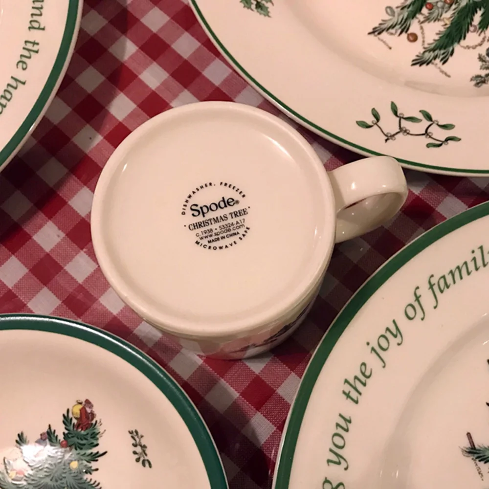 9 унций в английском стиле Рождественская елка кружка молочно белая Роскошная