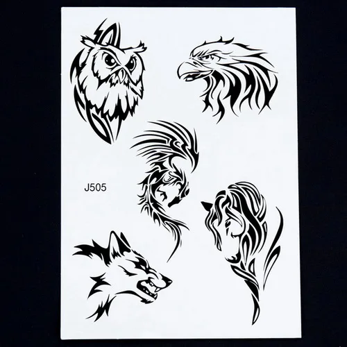 J505B Tattrendy Горячая черно-белая хна татуировки наклейки флэш временные водонепроницаемые кружева вдохновили тело индийская рука бабочка Ловец снов - Цвет: J505B