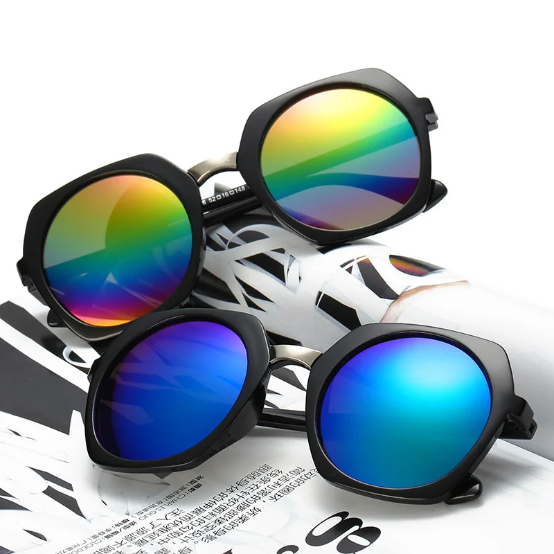 Солнцезащитные очки с большими рамами Ретро прозрачные цветные солнечные для