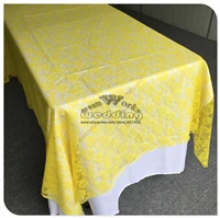 Yellow Красная кружевная прямоугольная скатерть для свадебного банкета отельный Настольный чехол вечерние принадлежности домашний текстиль - Цвет: Yellow