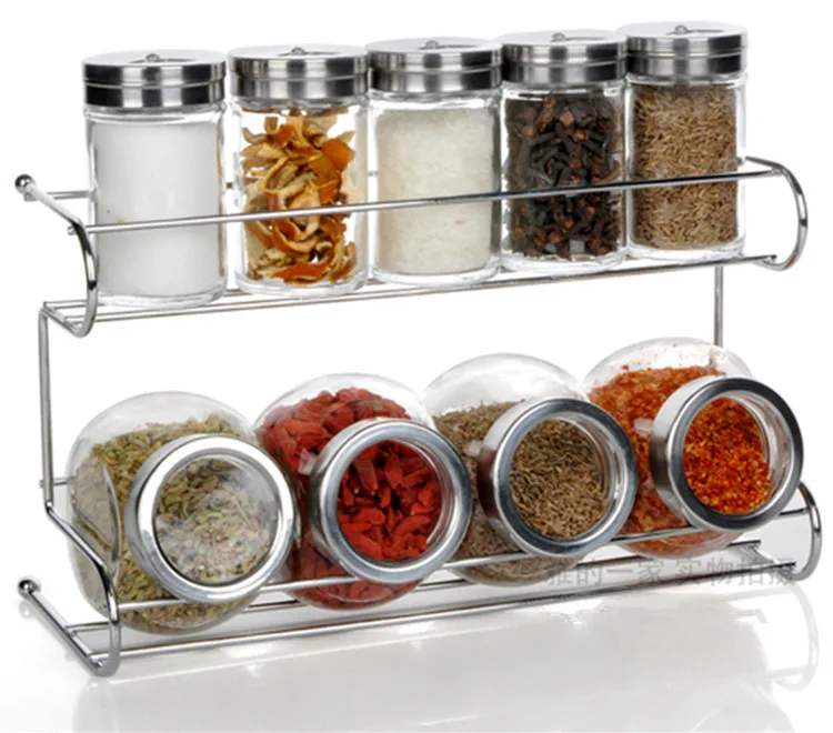 Кухонные стеклянные стандартные банки для хранения бутылок с держателем