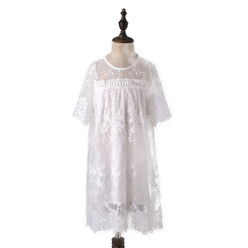 2020 Summer White Lace Flower Girl Princess Party Dress Elegant Big Girls Dresses Teens Kids Prom Gowns For 6 8 10 12 14 Yrs | Детская