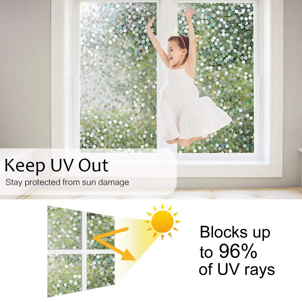 3D ПВХ оконная пленка статический липкий камень декоративная конфиденциальность