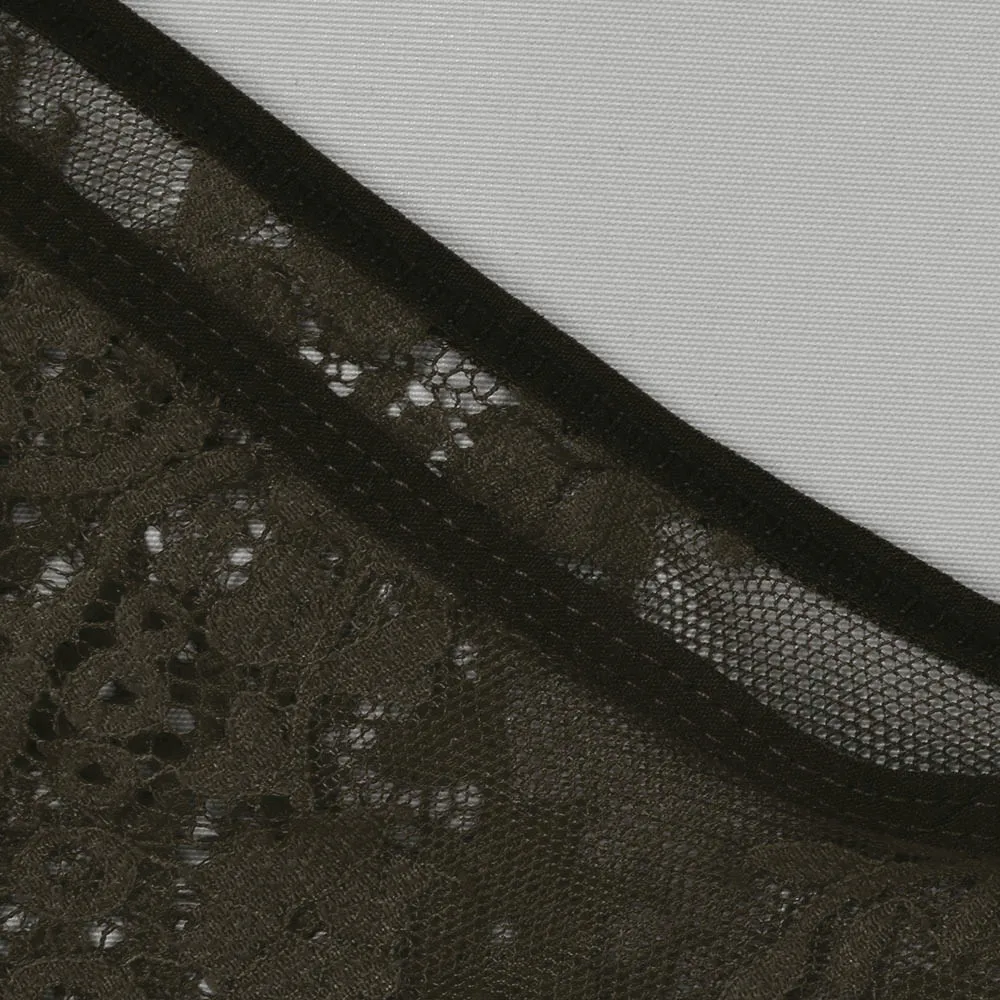 Для женщин комплект нижнего белья сексуальное черное белье с цветочным принтом и