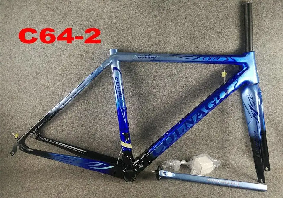 C64-2 Colnago C64 полностью карбоновая рама для шоссейного велосипеда Di2 наклонная Механическая рама для шоссейного велосипеда gro UPS et black red bob framework UPS XDB DPD - Цвет: C64-2