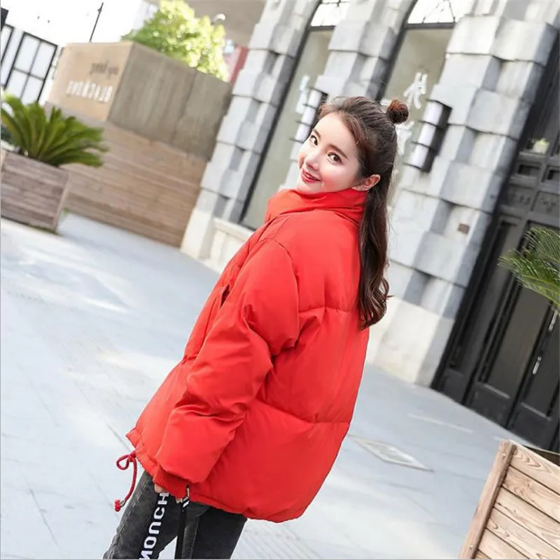 

2019 High Quality Winter Women Fashion Stand Collar Loose Bread Coat Warm Short Design Parkas Jackets 8 Colors Hot Sale D394