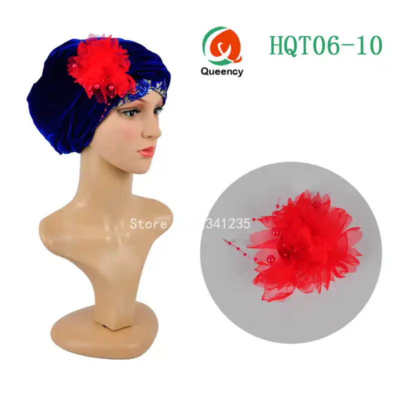 HQT06 Новый дизайн 3d наклейка с красивыми цветами брошь Африканский головной убор