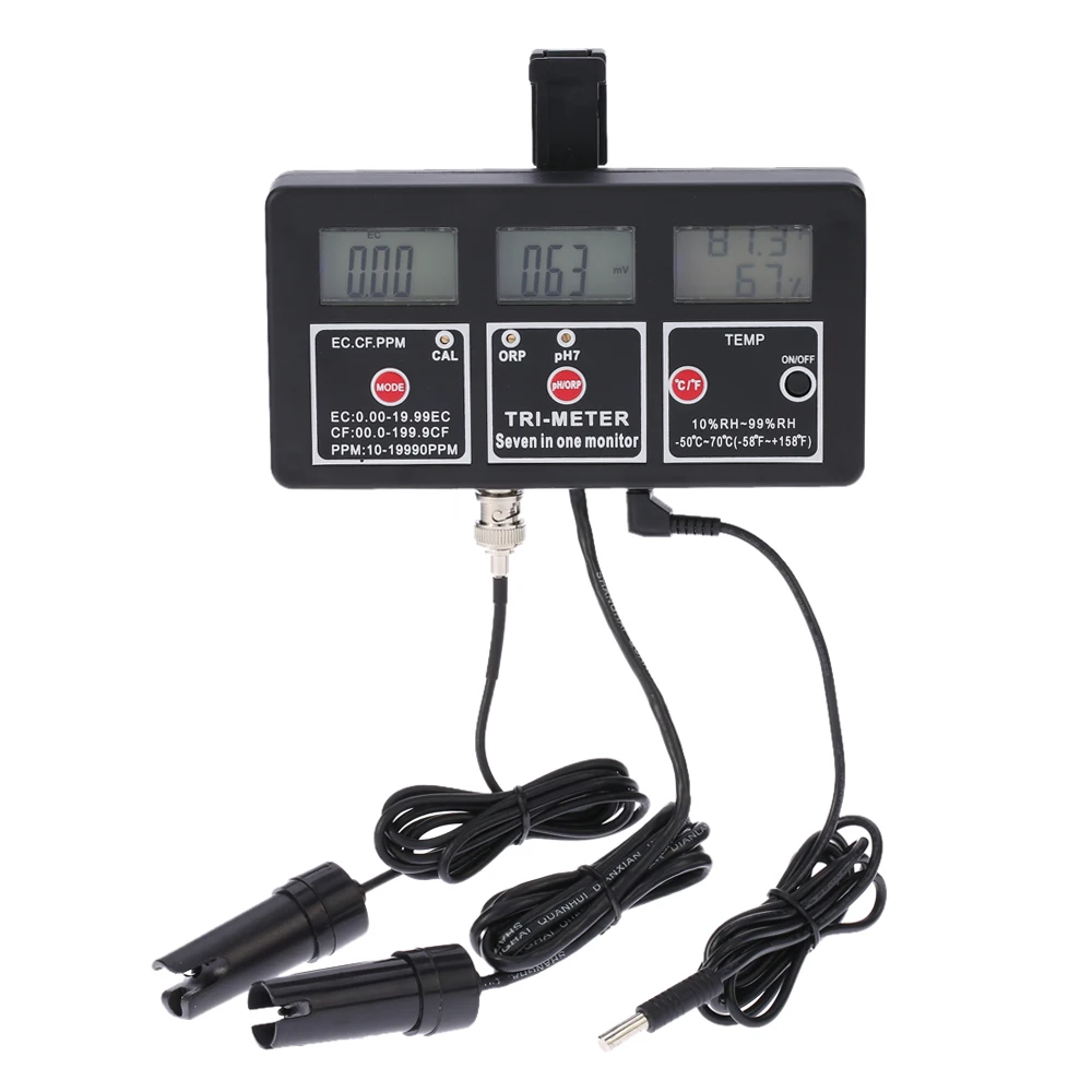 Multi-parameter Digital ph meter Professional 7 in 1 Water Testing Meter Monitor ORP / pH RH EC CF TDS(PPM) TEMPTester | Инструменты