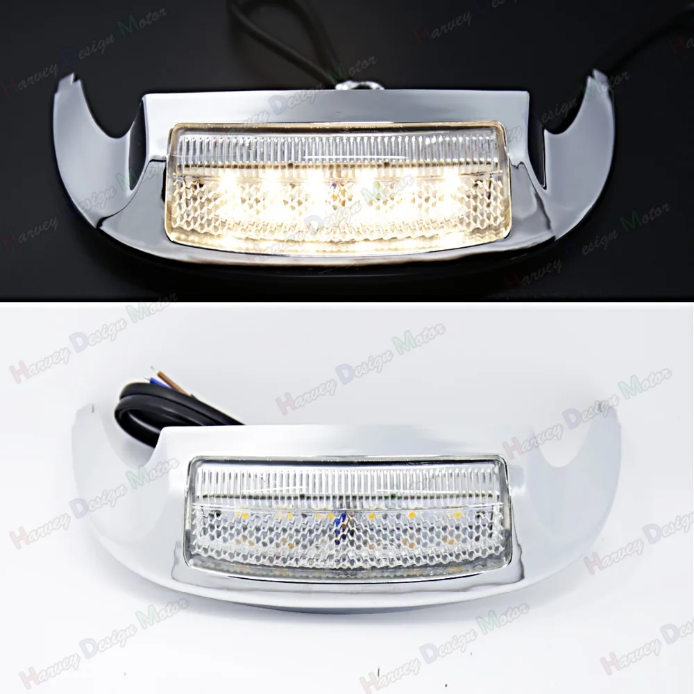 Переднее светодиодное крыло кончик света белый объектив для Harley Road King Street G FLHR FLHTCU