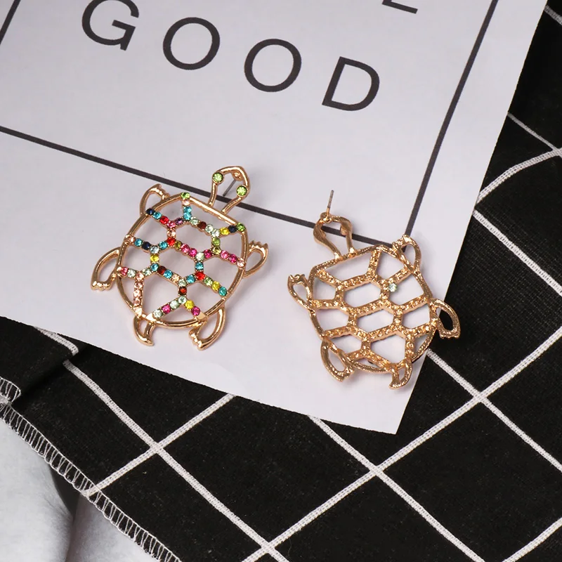 FASHIONSNOOPS новые брендовые серьги с кристаллами в форме черепахи для женщин Модный