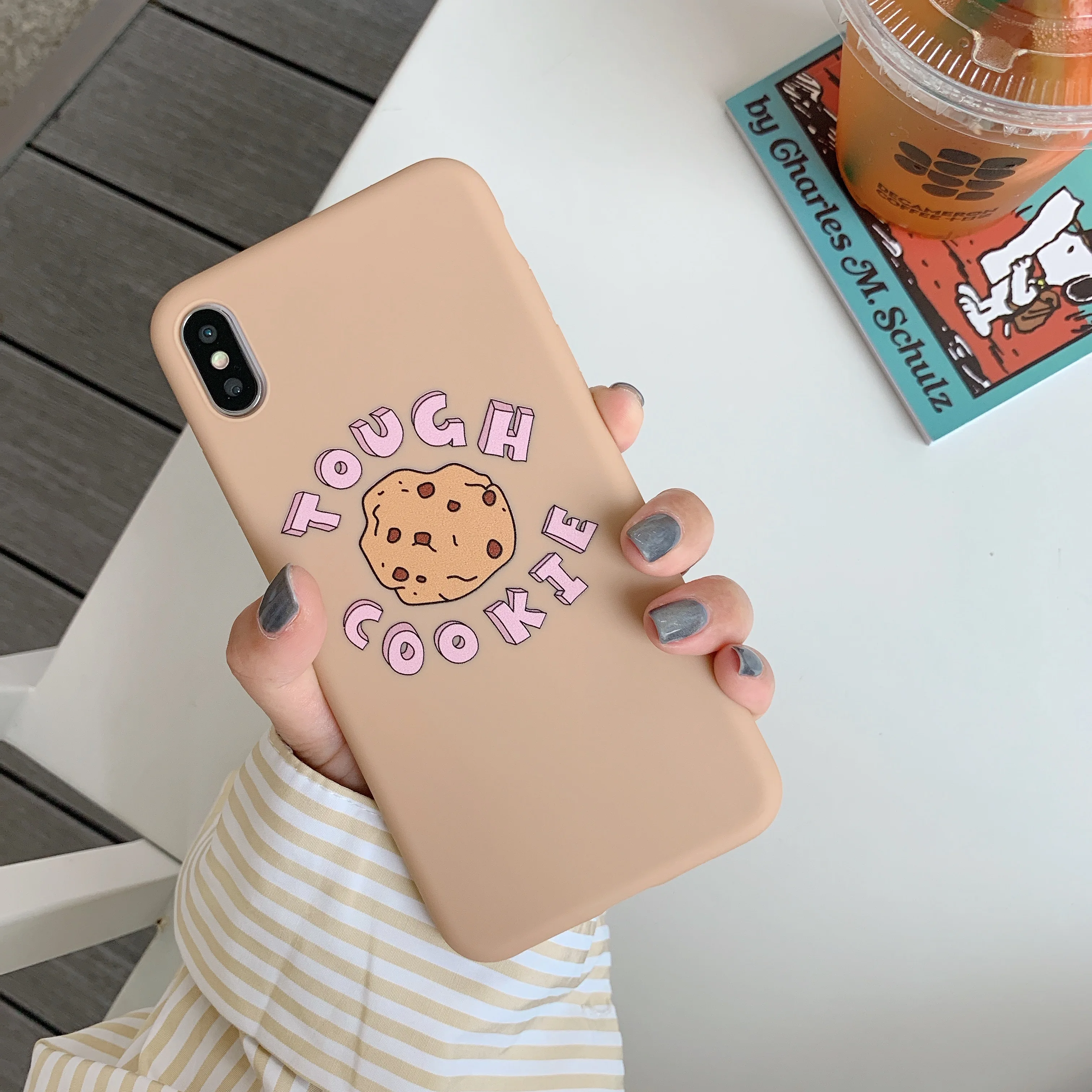 Простой мягкий чехол для телефона из ТПУ с рисунком iPhone 8 7 6 6S Plus Xs MAX XR X милый