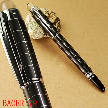 Перьевая ручка BAOER 79 M nib black dan silver в клетке бесплатная доставка|baoer 79|fountain pen mfountain |