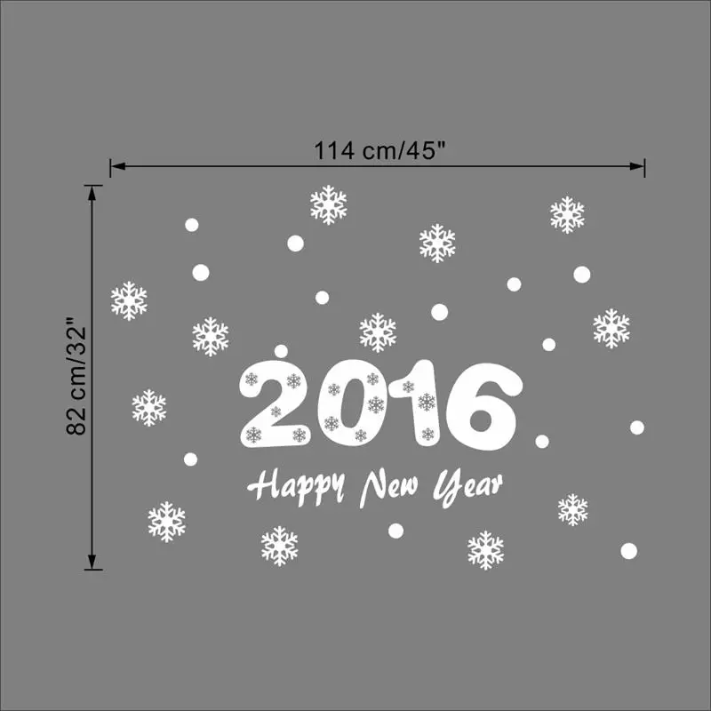 

2016 Happy New Year Christmas Snowflake wall sticker home decor shop store Chirstmas festival window stickers decoration
