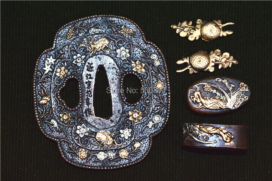 Латунный защитный TSUBA для японского самурайского меча аксессуар катаны W/тема-TSUBA