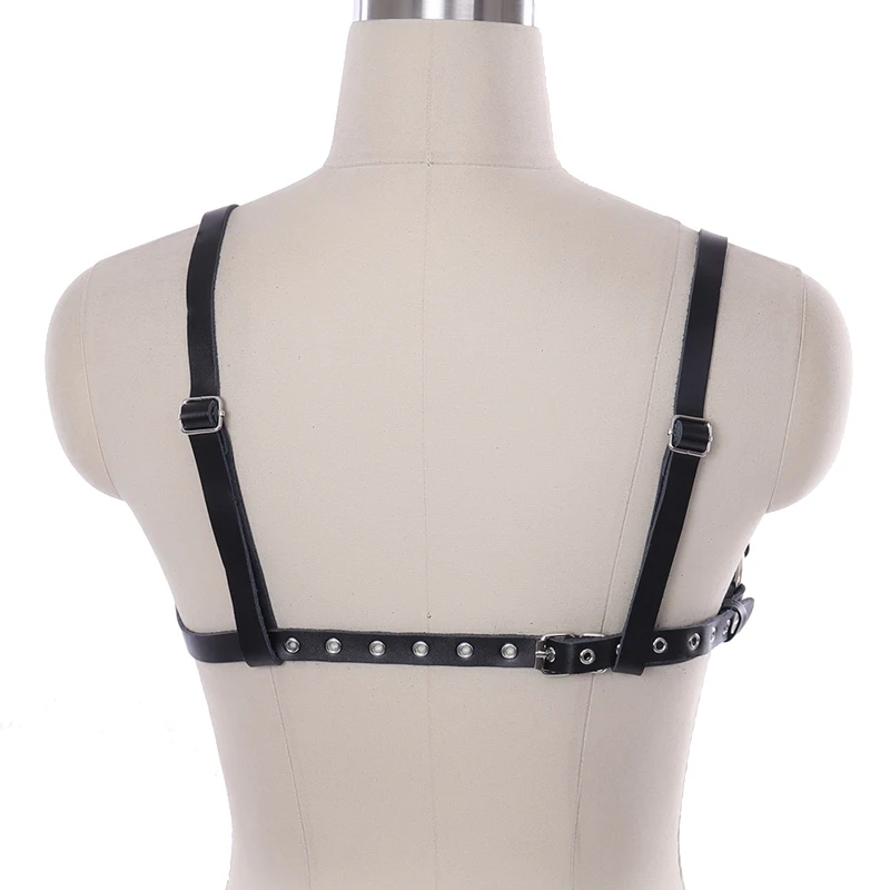 

Women's Leather Harness Bra Fashion Sexy Punk Gothic Body Harness Gothic Punk Harajuku Garter Body Belt Exotic Bra