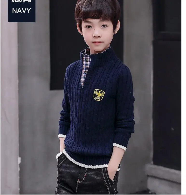 Детское осеннее пальто из чистого хлопка с высокой молнией и воротником | Мать