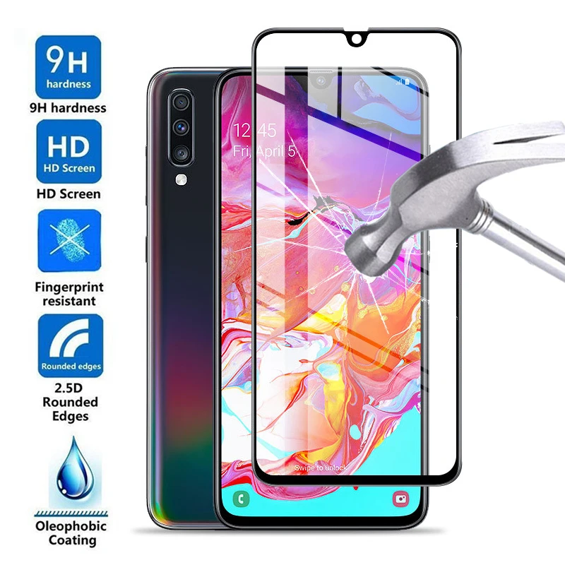 Полное защитное закаленное стекло для Samsung Galaxy A10 A20 A30 A40 A50 A70 A80 A90 A 10 20 30 40 50 70 80 90