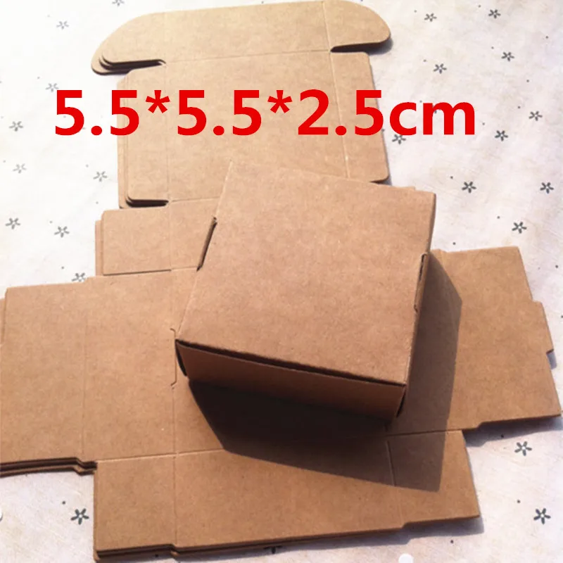 50 шт. 5 5*5 5*2 см белая коробка для конфет на свадьбу черная коричневая Картон Крафт