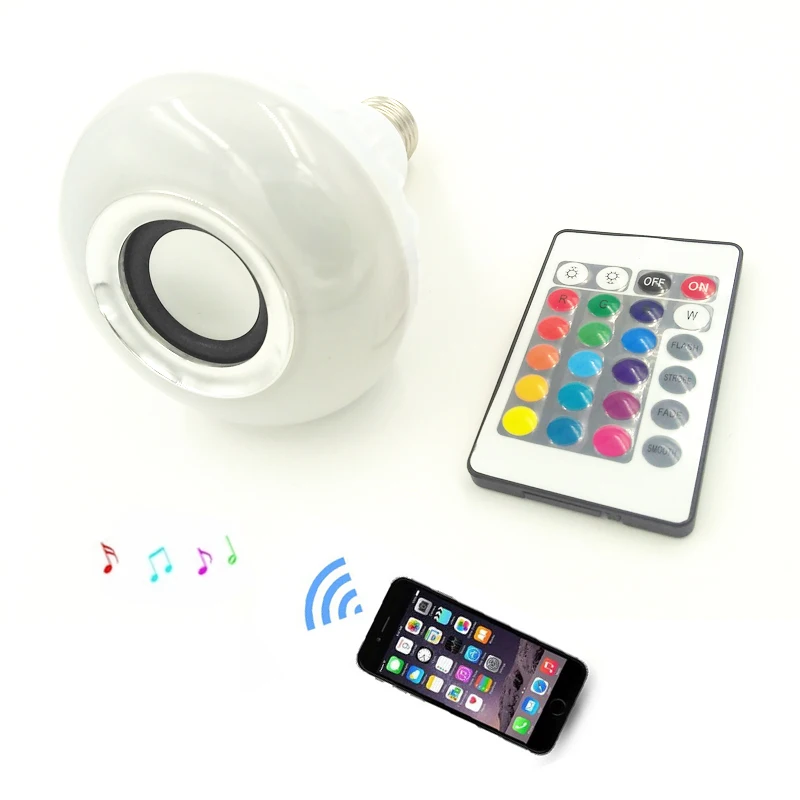 Беспроводная смарт лампа RGB 12 Вт с Bluetooth динамиком музыкальная Светодиодная