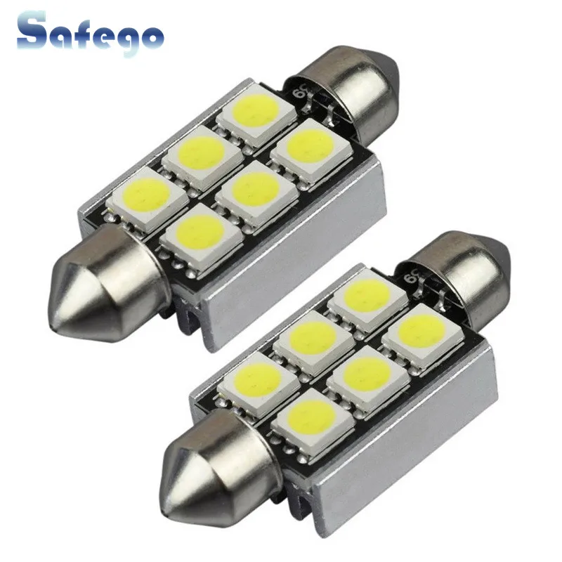 Safego 2 шт. Canbus C5W светодиодный купольный светильник лампы 5050 6 SMD 36 мм 39 42 без ошибок