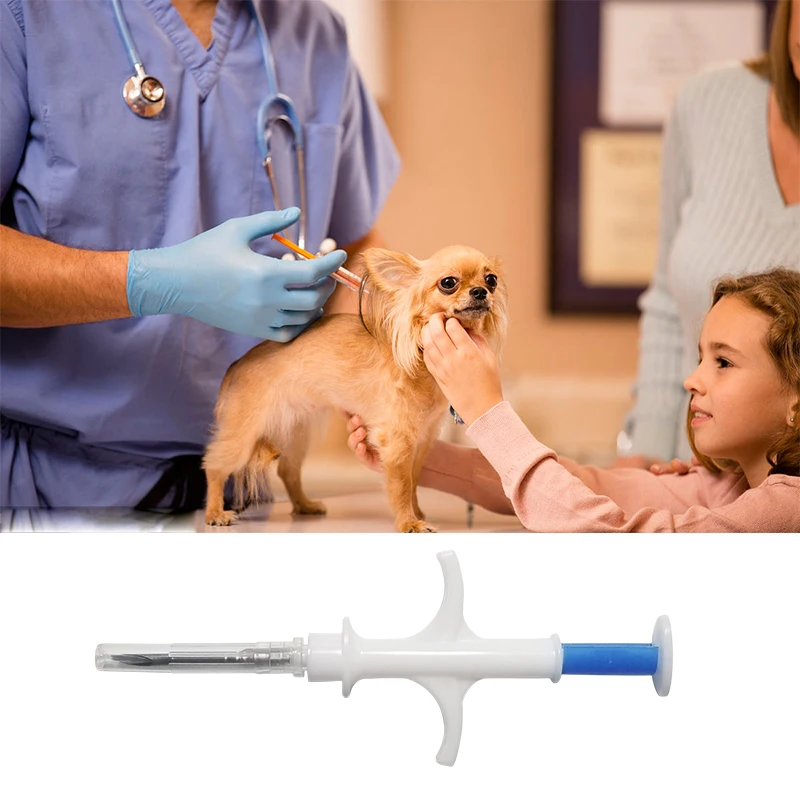 134.2KHz Microchips Syringe Animal Pet ID Tracking Tag Rfid Implant For Cows Turtles Dog Chip Glass Tube Needle Injector FDX-B |