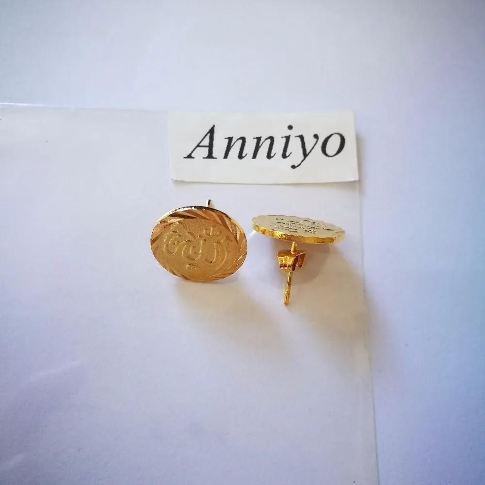 Anniyo 2 пары серьги с надписью Аллах исламские женские ювелирные изделия золотого