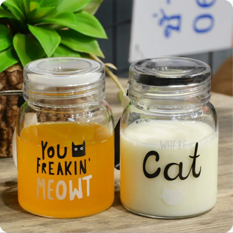 300 мл брендовая стеклянная кружка morning Coffee milk Cute Cat Face бутылка для воды посуда