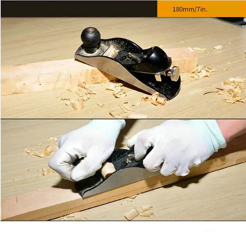 

HQ 175MM/7INCH Woodworking Steel Plane Carpenter Plane with 41MM Fine Adjustable Edged Blade and Pressing Globular Handle