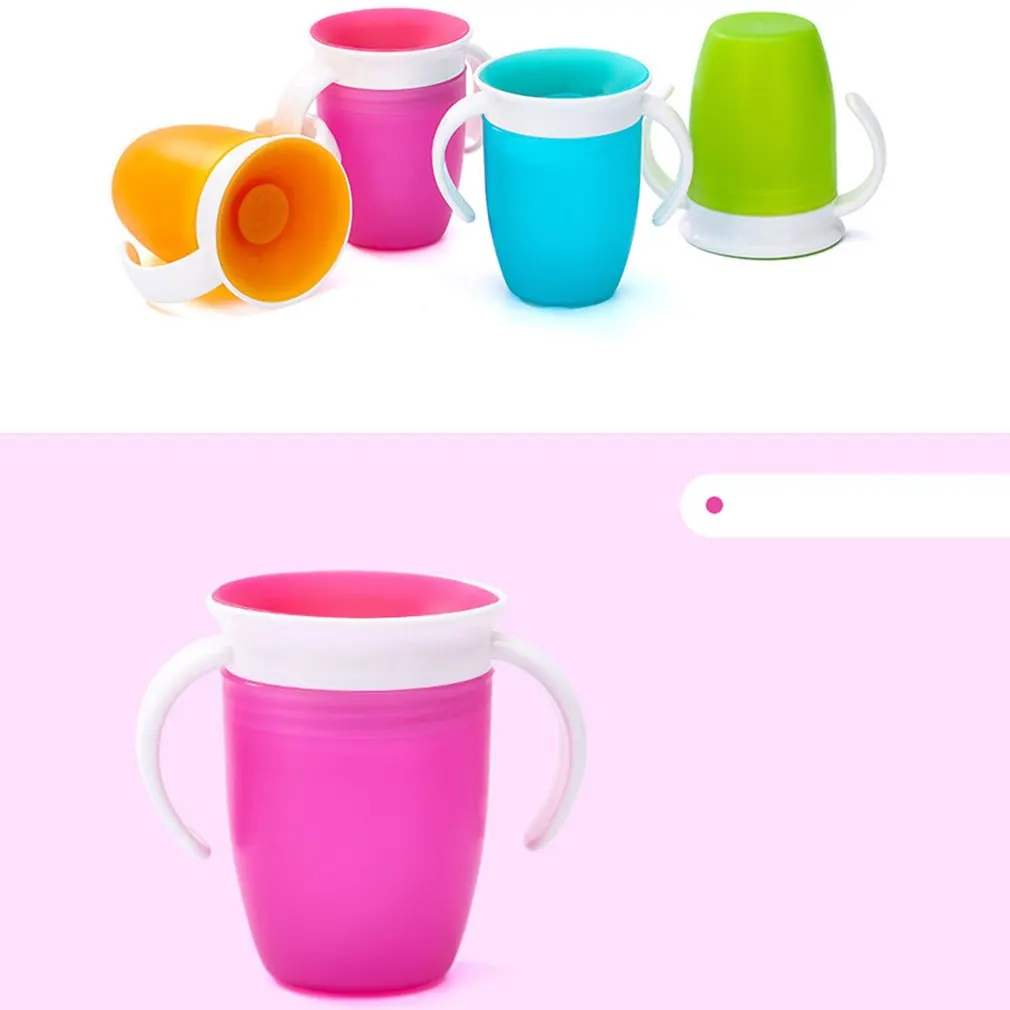 pink 207ml 360 градусов детская герметичная и анти-разбивающая чашка герметичная детская питьевая чашка обучающая Емкость - Цвет: pink 207ml
