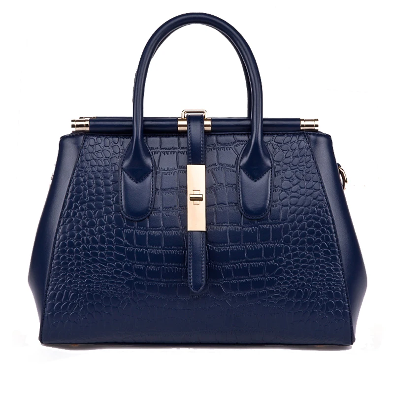 luxurious brand bag Ladies crocodile pattern split leather bags fashion women totes handbag shoulder female shell | Багаж и сумки