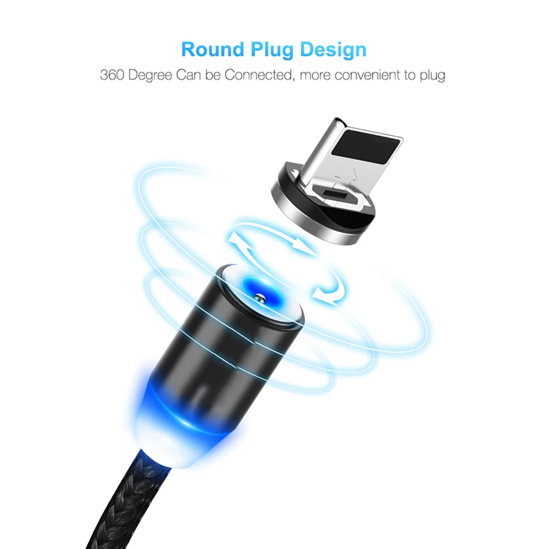 Магнитный USB кабель для iPhone 11 XS R X 8 7 6 S 12 Pro 5 5S SE Samsung Type C Быстрая зарядка передачи