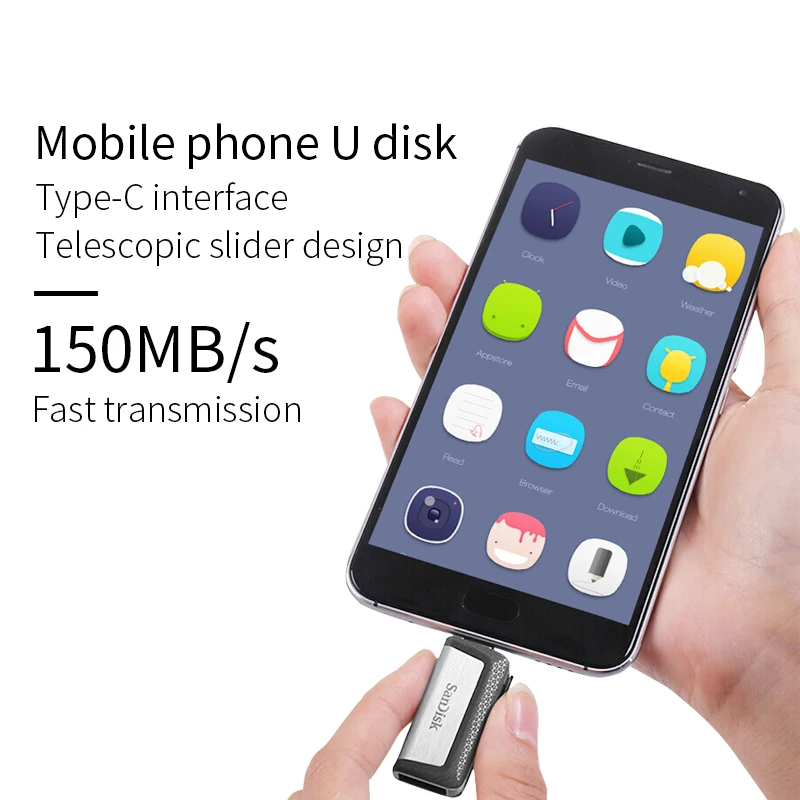 SanDisk Type-C USB флеш-накопитель 128 ГБ 3 1 двойной интерфейс OTG 64 32 ультра накопитель