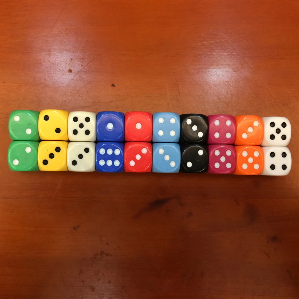 

100pcs/lot Dice 18mm Toy Accessories Drink Collection Game Dice #18 Color Round Corner Dice Souvenir Gift Decorations