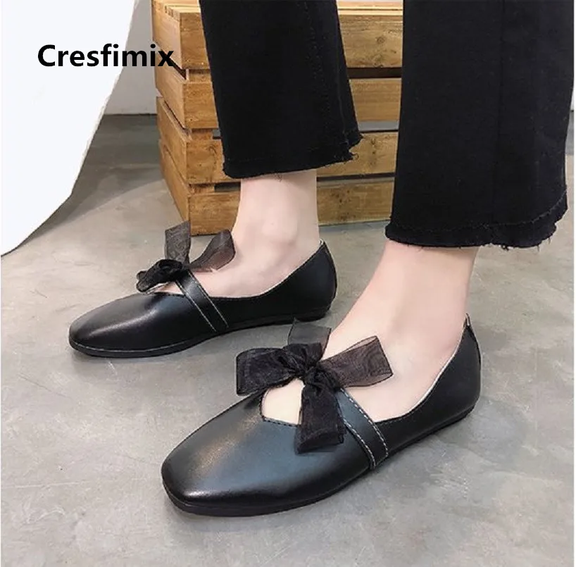 Cresfimix/zapatos de mujer Женские модные белые туфли на плоской подошве из мягкой