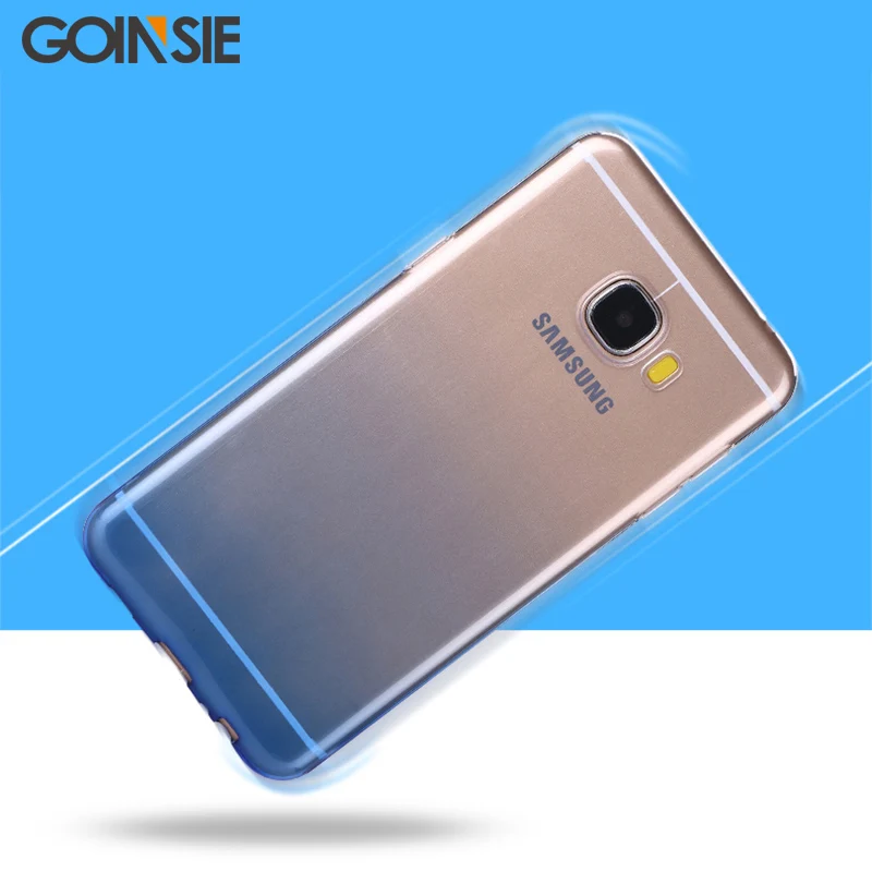 Silicone Soft Phone Cases for Samsung Galaxy C5 / Pro C5000 C5010 Case Cover 5.2 Transparent Gradient Cute Mobile Funda |
