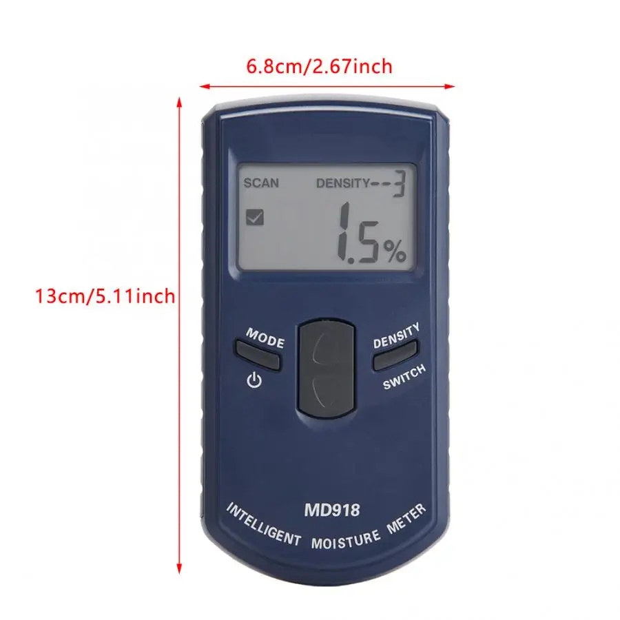 MD918 цифровой ЖК дисплей Индуктивный для дерева Лесоматериалы гидрометр