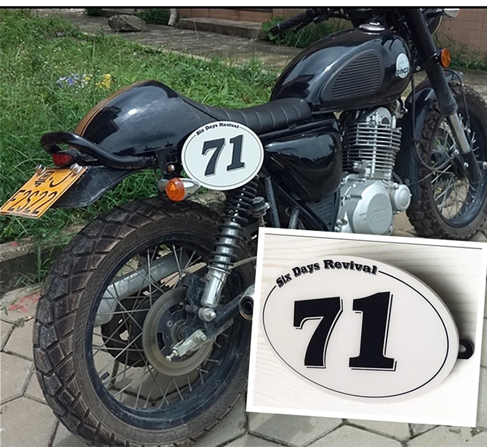 2 шт. табличка с номером для MOTO CAFE RACER Tracker Scrambler | Автомобили и мотоциклы