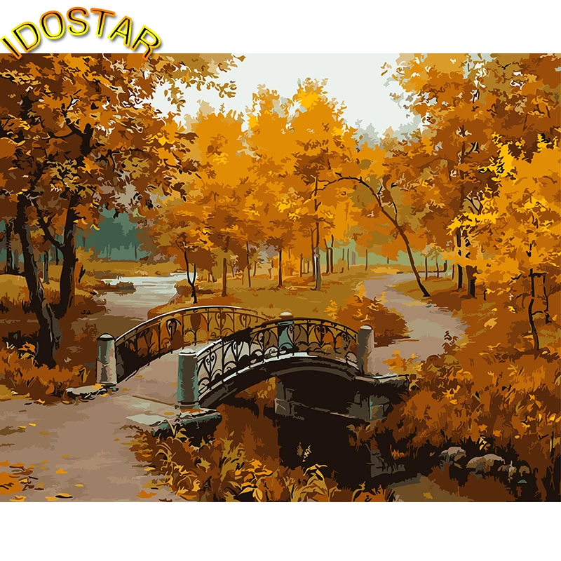 Природные Осенние Пейзажи Картины DIY живопись по номерам настенная акриловый